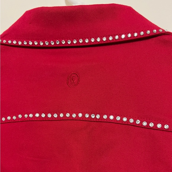 CHRISTINE ALEXANDER RED WESTERNWEAR JACKET EMBELISHED W/RHINESTONES SIZE SMALL - Picture 4 of 8
